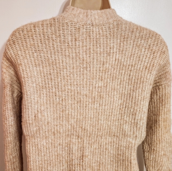 Madewell Belfiore Ribbed Wool Blend Tan Oversized Sweater XX Small - Picture 7 of 11
